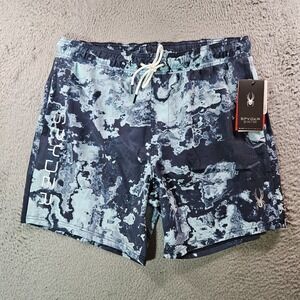NWT Spyder Swim Boards Trunks Shorts Men's XXL -Lined UV‎ Protection Green Blue